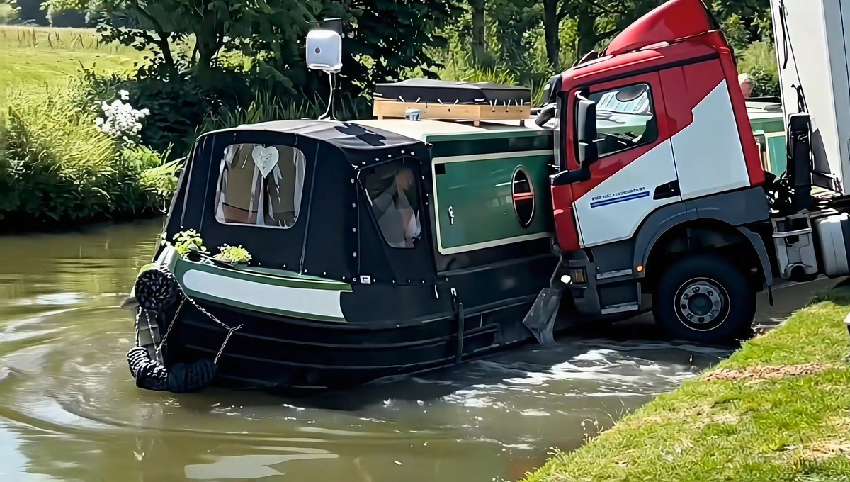 Eddie Stobbart crashes into barge