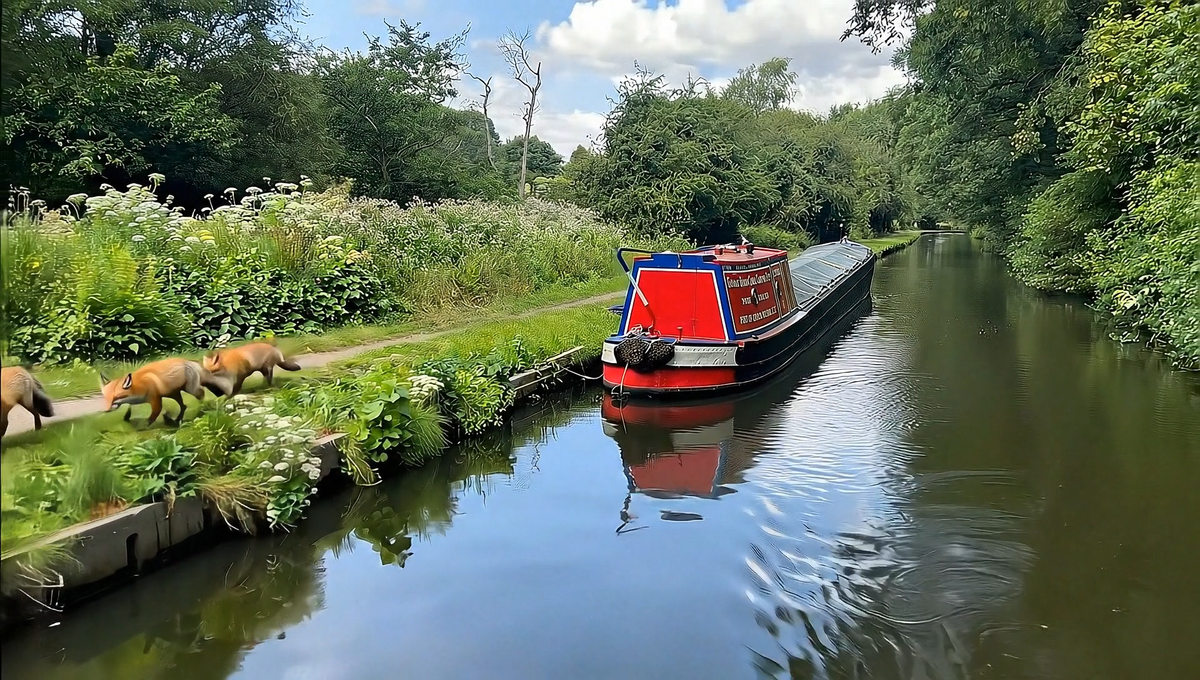 Foxes on the towpath
