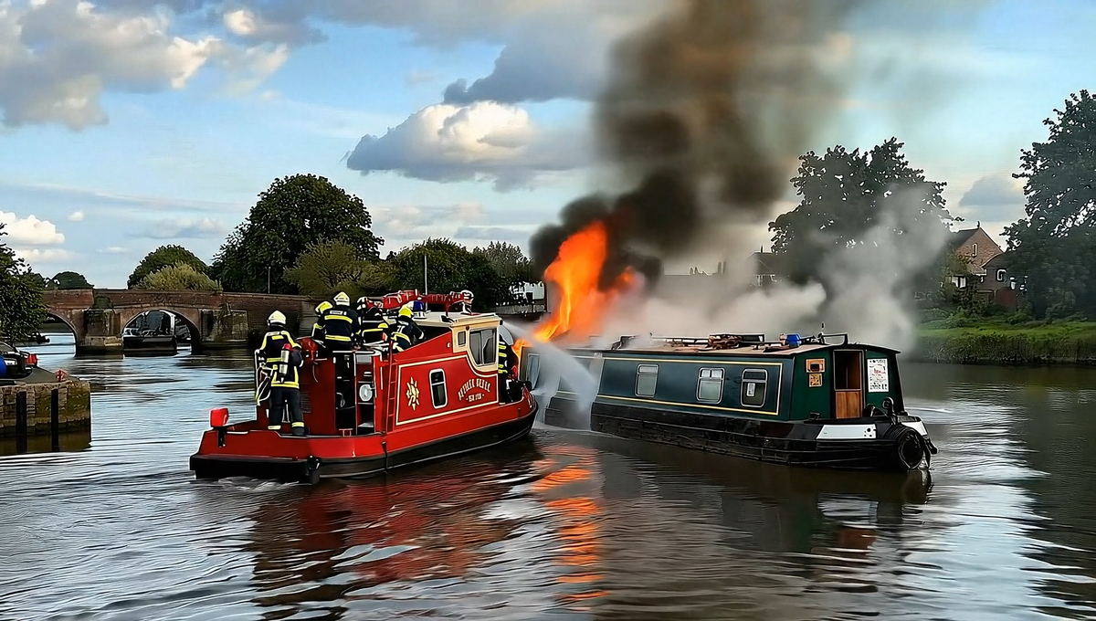 Narrowboat fire